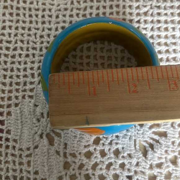 Hand-Painted Blue Floral Bangle - Picture 3 of 4